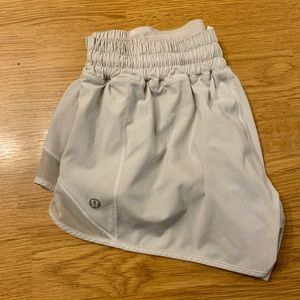White lululemon running shorts. Size 6